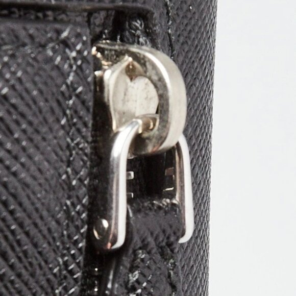 Prada Black Saffiano Leather Metal Pins Large Flap Wallet - 1MH132 - Picture 9 of 12